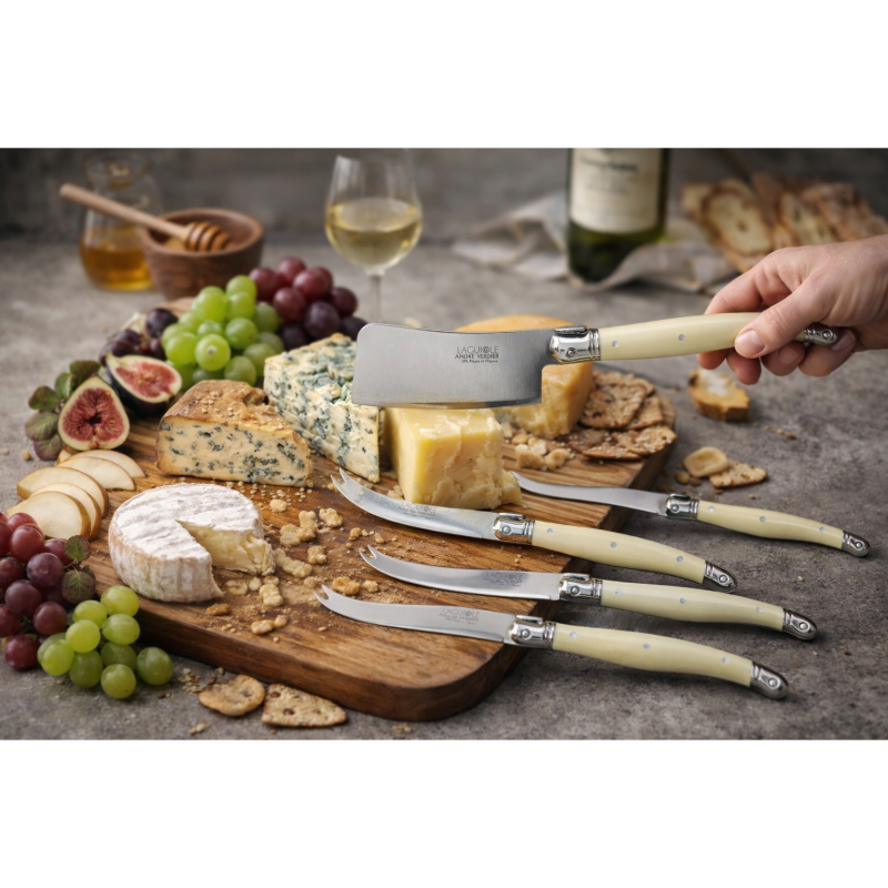 André Verdier Laguiole Debutant Ivory Cheese Knife Set - 6 Piece