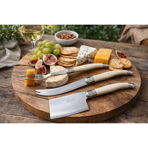 André Verdier Laguiole Debutant Ivory Cheese Set with Fork - 3 Piece