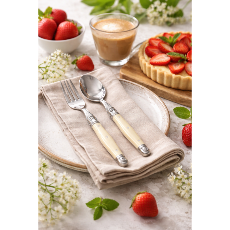 André Verdier Laguiole Debutant Ivory Dessert Cutlery - 2 Piece