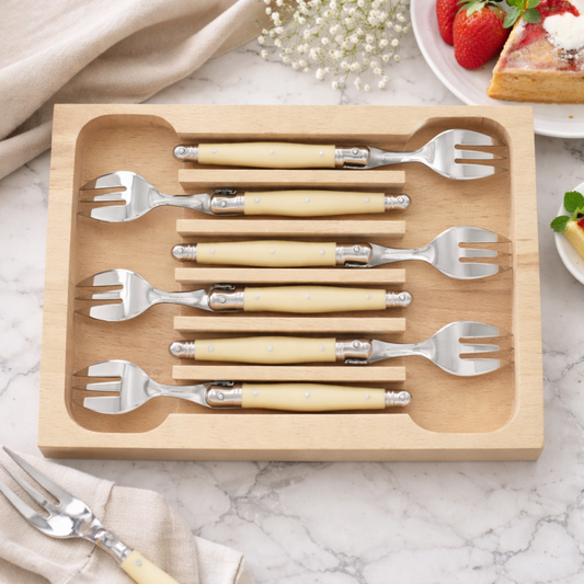 André Verdier Laguiole Debutant Ivory Cake Fork - 6 Piece