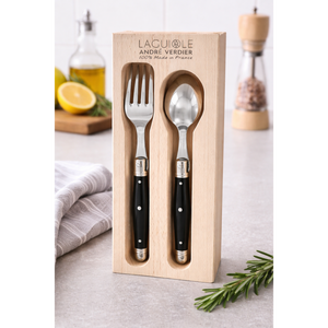André Verdier Laguiole Debutant Black Dessert Cutlery - 2 Piece