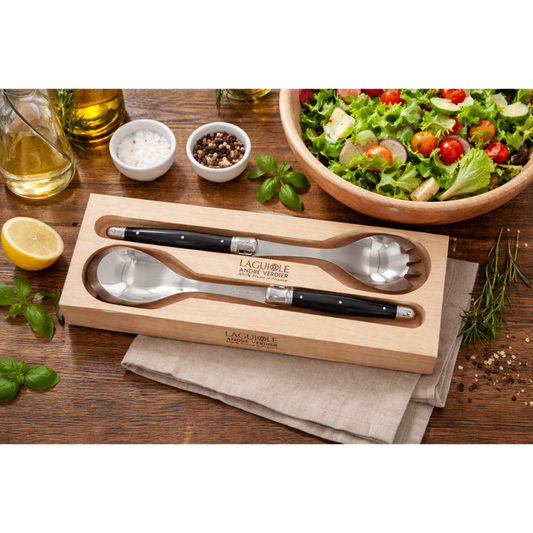 André Verdier Laguiole Debutant Black Salad Set - 2 Piece