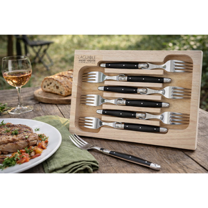 André Verdier Laguiole Debutant Black Dinner Fork - 6 Piece