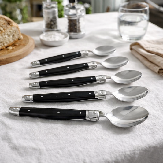 André Verdier Laguiole Debutant Black Dinner Spoon - 6 Piece