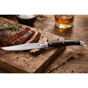 André Verdier Laguiole Debutant Black Steak Knife - 6 Piece