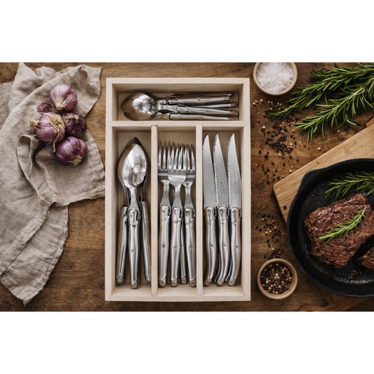 André Verdier Laguiole Debutant Inox Cutlery Set with Tray - 24 Piece