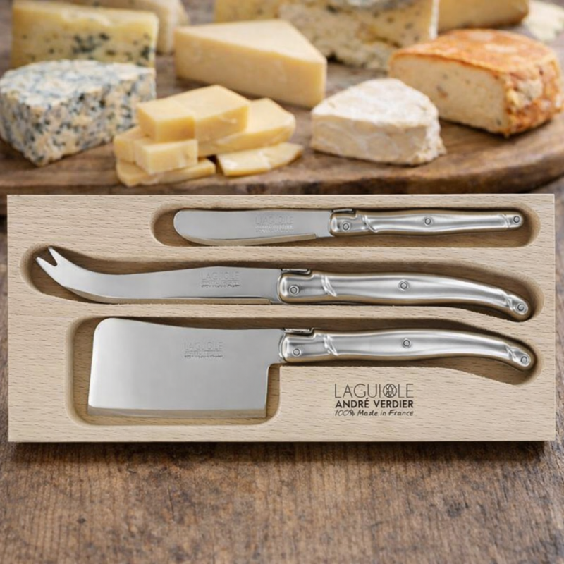 André Verdier Laguiole Debutant Inox Cheese Set with Butter Spreader - 3 Piece