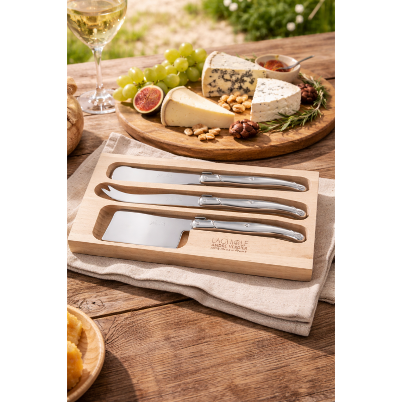 André Verdier Laguiole Debutant Inox Cheese Set with Sandwich Knife - 3 Piece