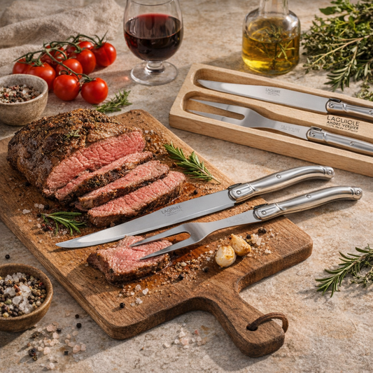 André Verdier Laguiole Debutant Inox Carving Set - 2 Piece