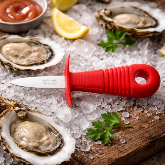 André Verdier Poseidon Oyster Knife 3mm with Guard - Red