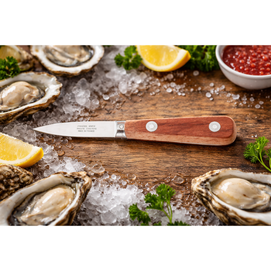 André Verdier Poseidon Oyster Knife 3mm with Guard - Timber