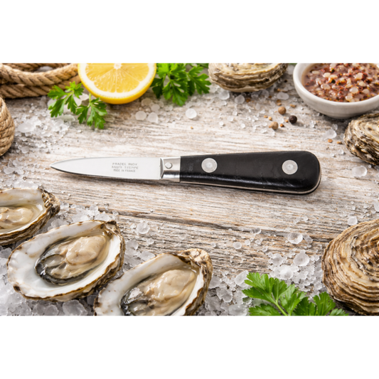 André Verdier Poseidon Oyster Knife 3mm with Guard - Black Timber