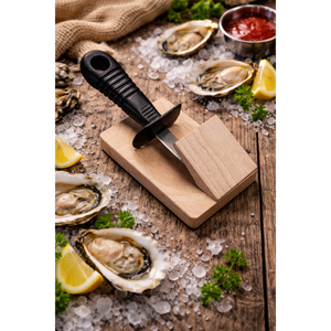 André Verdier Poseidon Oyster Knife with Wooden Block - Black