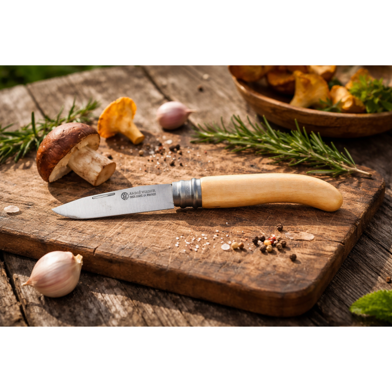 André Verdier A Virole L'Alpage Beech Folding Knife - 8.5cm