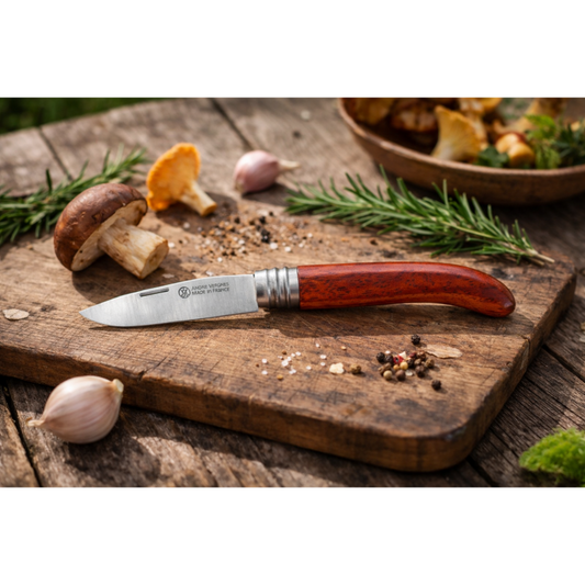 André Verdier A Virole L'Alpage Redwood Folding Knife - 8.5cm