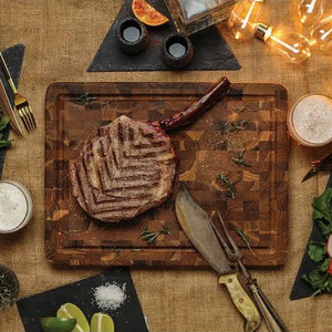 TeakHaus Butcher Block Teak End Grain Carving and Cutting Board 42×30.5×3.8cm