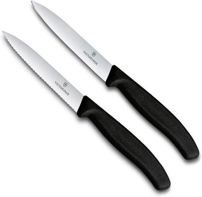 Swiss Classic Paring Knife, 2 piece Set, Wavy/Straight 10cm