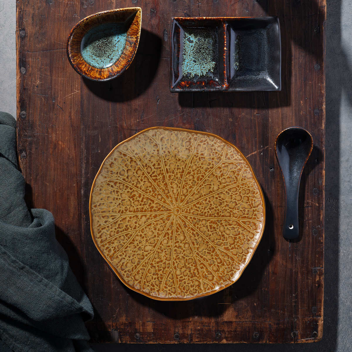 Tablekraft Fusion 2 Compartment Dip Dish 133x91mm, Patina, Box of 6