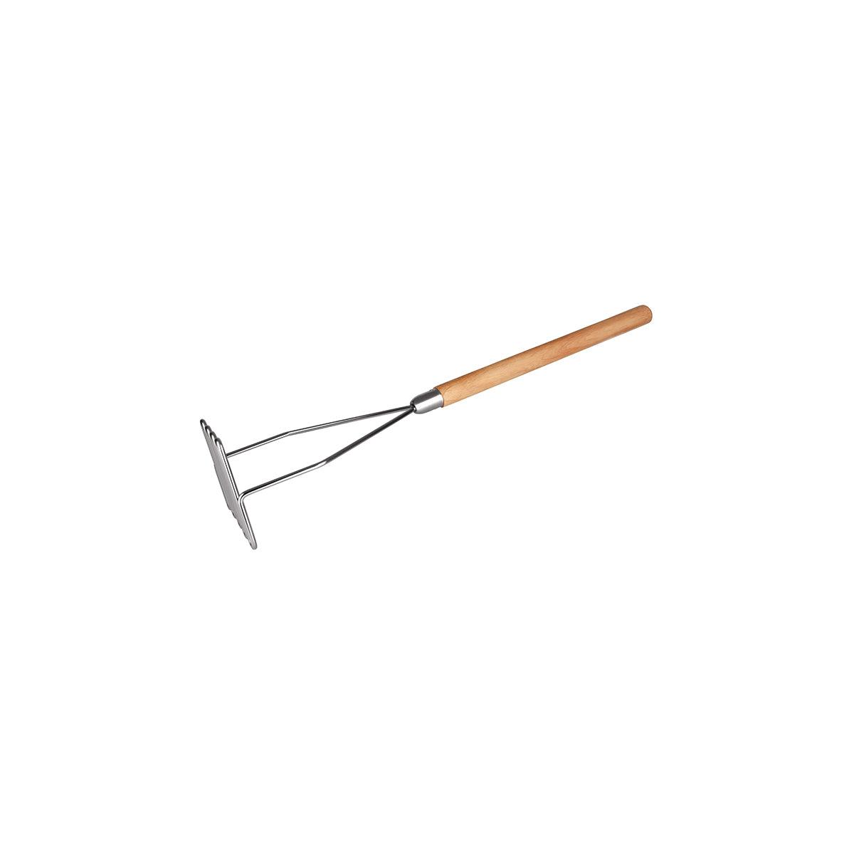 Chef Inox Potato Masher Wood Handle 110x115x450mm - Kitchenly