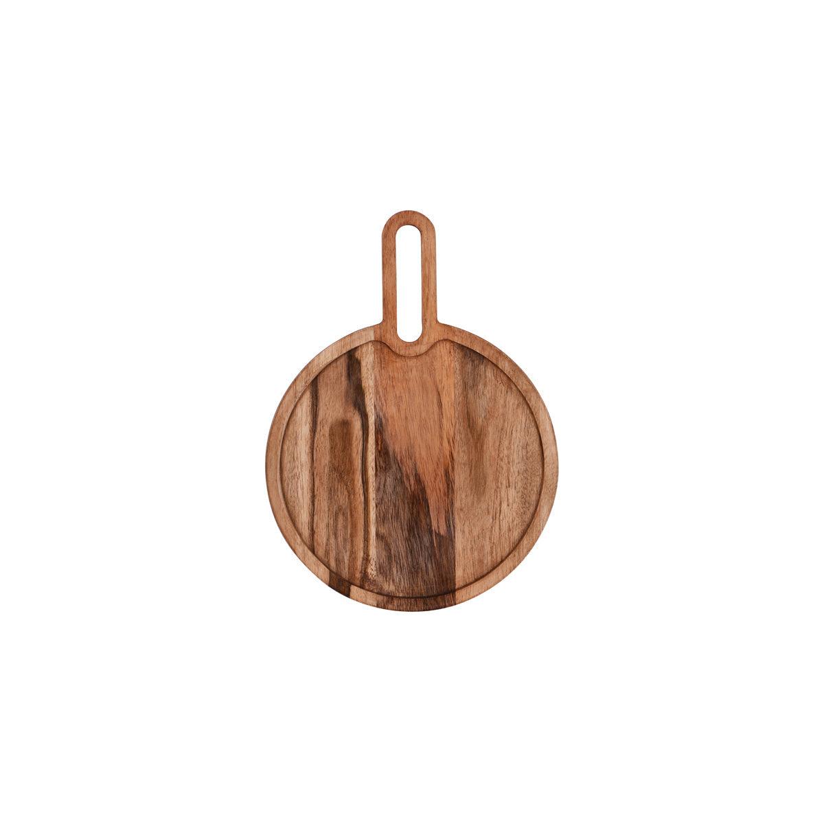 Chef Inox Serve Natural Acacia Round Paddle Board 205x15mm - Kitchenly
