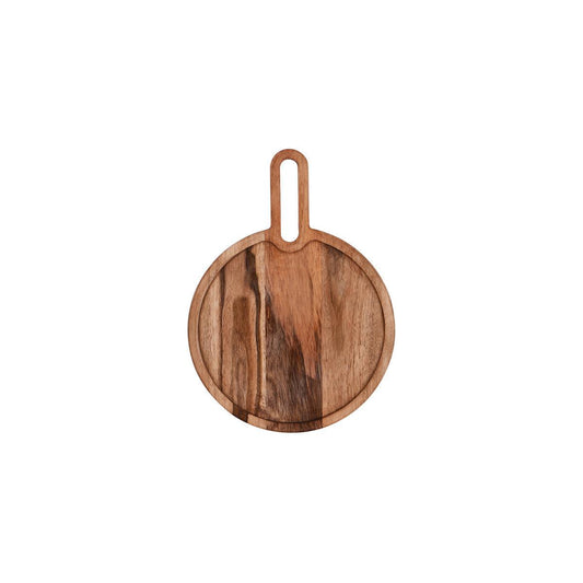 Chef Inox Serve Natural Acacia Round Paddle Board 205x15mm - Kitchenly