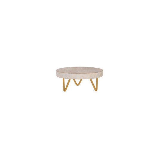 Chef Inox Serve Whitewash Mangowood Round Display Stand Metal Legs 200x90mm (Box of 4) - Kitchenly