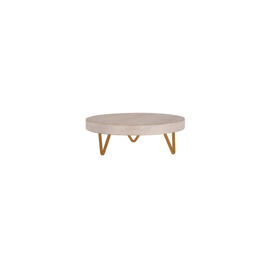 Chef Inox Serve Whitewash Mangowood Round Display Stand Metal Legs 254x90mm (Box of 4) - Kitchenly