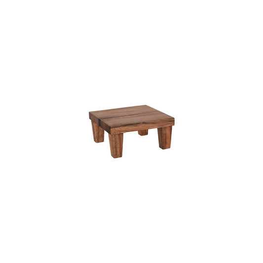 Chef Inox Serve Natural Acacia Square Stand with Legs 210x210x100mm (Box of 2) - Kitchenly
