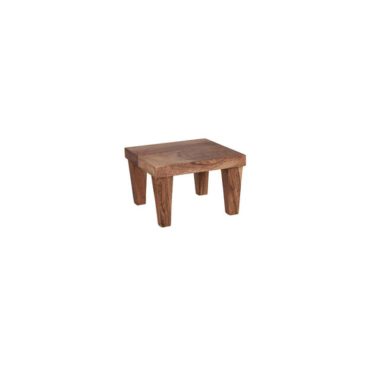 Chef Inox Serve Natural Acacia Square Stand with Legs 210x210x140mm (Box of 2) - Kitchenly