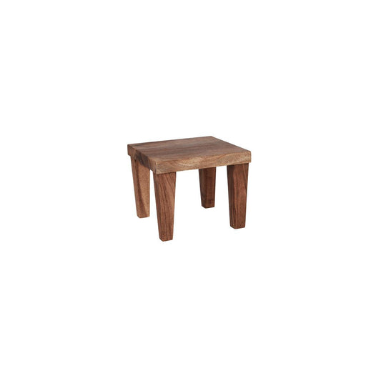 Chef Inox Serve Natural Acacia Square Stand with Legs 210x210x170mm (Box of 2) - Kitchenly