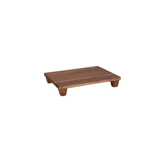 Chef Inox Serve Natural Acacia Display Stand with Legs GN 1/2 325x265x50mm (Box of 4) - Kitchenly