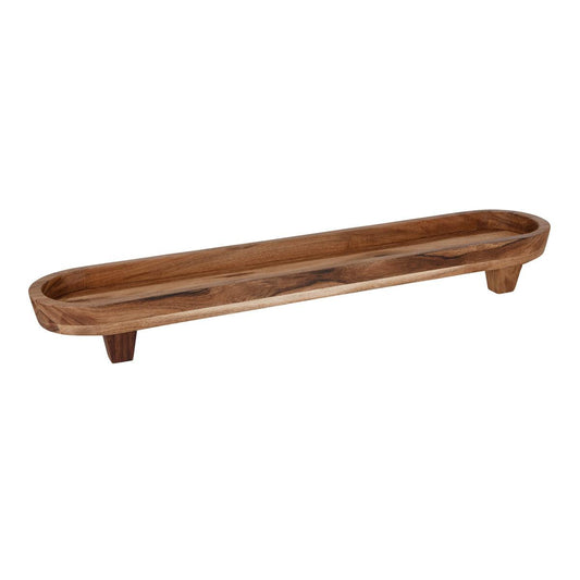 Chef Inox Serve Natural Acacia Oval Server with Legs 710x150x80mm (Box of 4) - Kitchenly