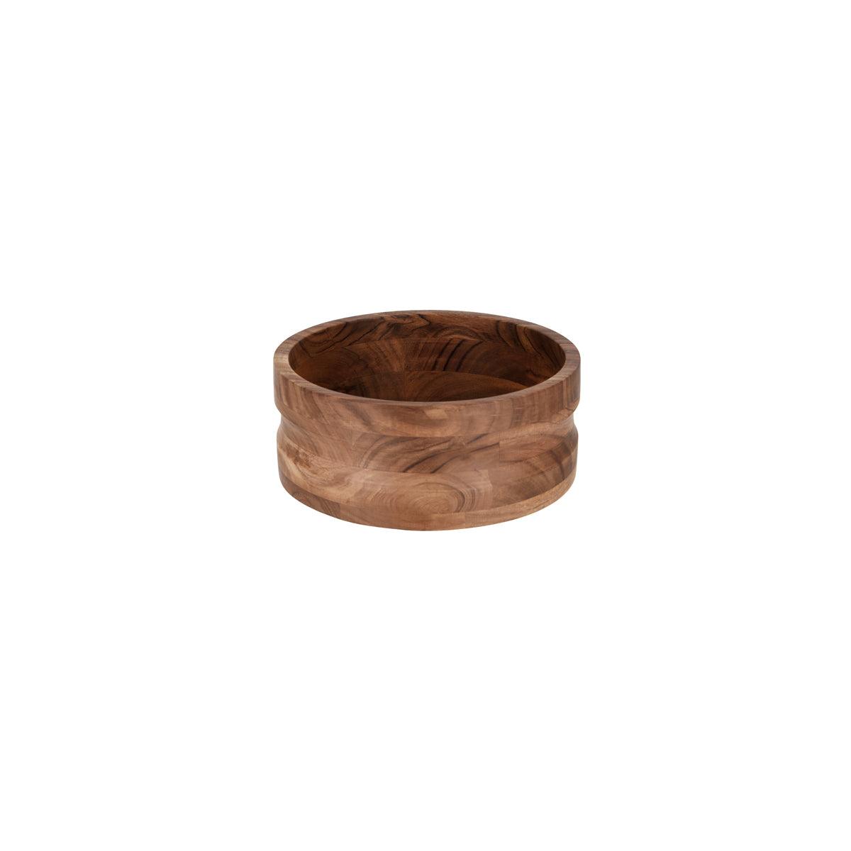Chef Inox Serve Natural Acacia Round Bowl with Straight Sides 275x60mm (Box of 6) - Kitchenly