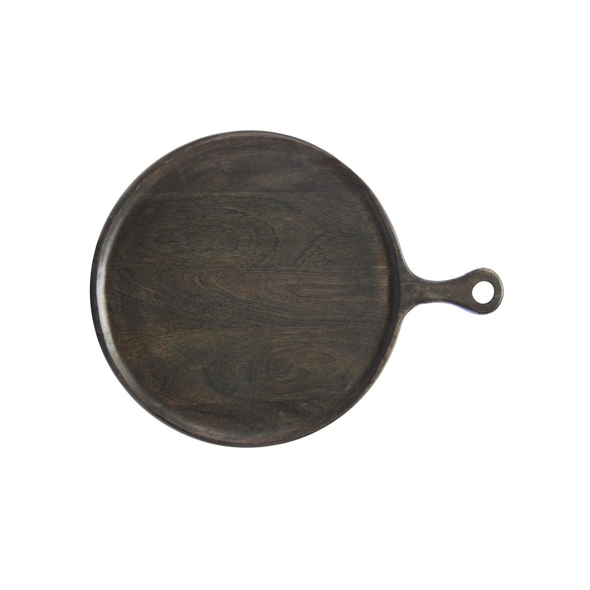 Chef Inox Mangowood Round Serving Board with Handle - Kitchenly