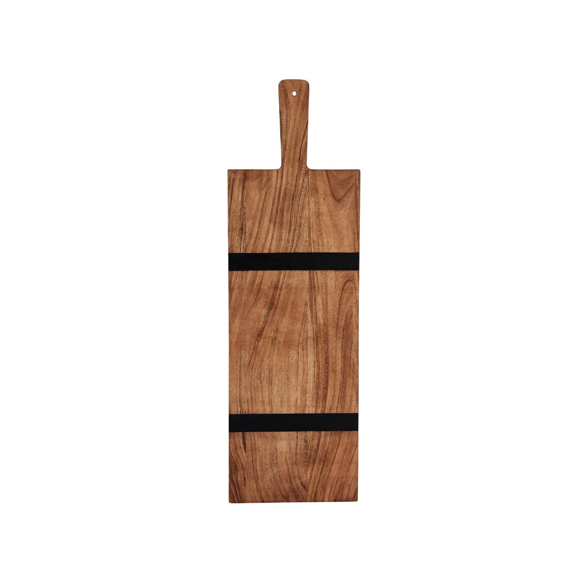 Chef Inox Serve Natural Acacia Paddle Board with Black Acacia Inlay 610x190x25mm (Box of 2) - Kitchenly