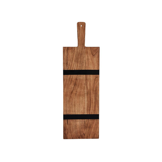 Chef Inox Serve Natural Acacia Paddle Board with Black Acacia Inlay 610x190x25mm (Box of 2) - Kitchenly