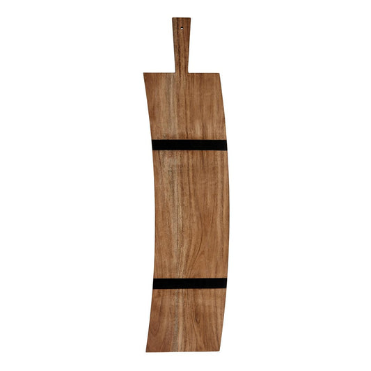 Chef Inox Serve Natural Acacia Paddle Board Bent with Black Acacia Inlay 810x185x25mm (Box of 2) - Kitchenly
