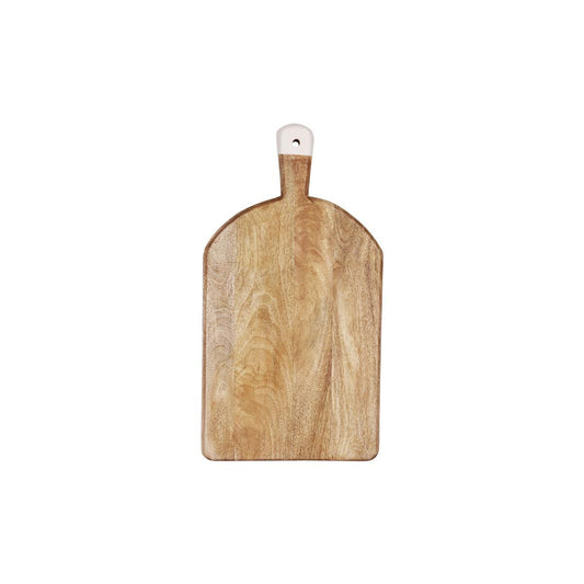 Chef Inox Mangowood Rectangular Serving Board with White Handle 520x280x30mm - Kitchenly