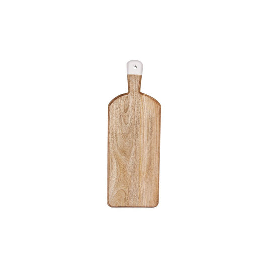 Chef Inox Mangowood Rectangular Serving Board with White Handle 500x180x30mm - Kitchenly