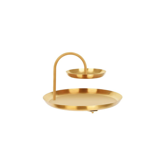 Chef Inox Round Seafood Stand 2-Tier Brass / Iron 365x255mm - Kitchenly