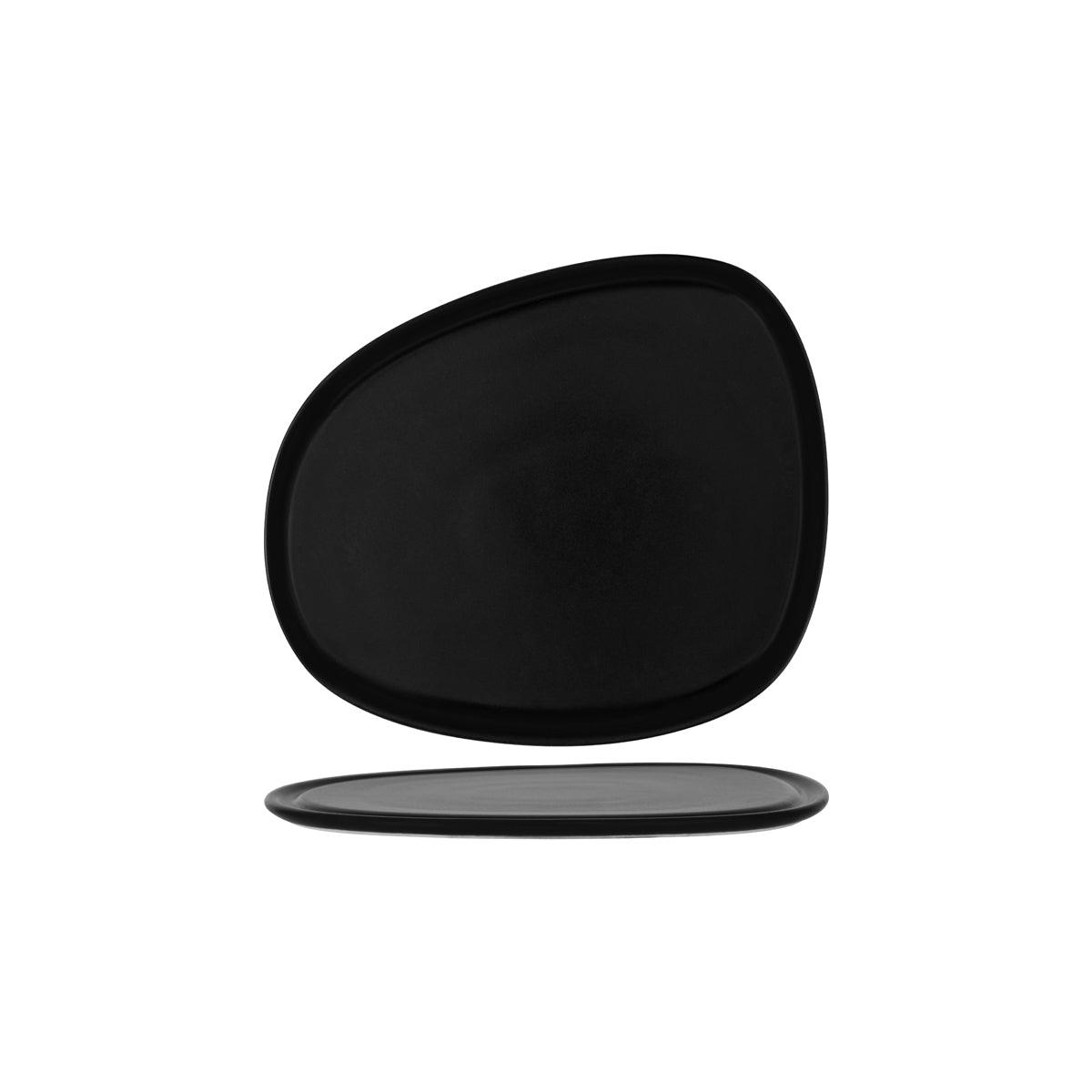 Bonna Notte Black Piuma Asymmetric Plate 245x205x9mm (Box of 6) - Kitchenly