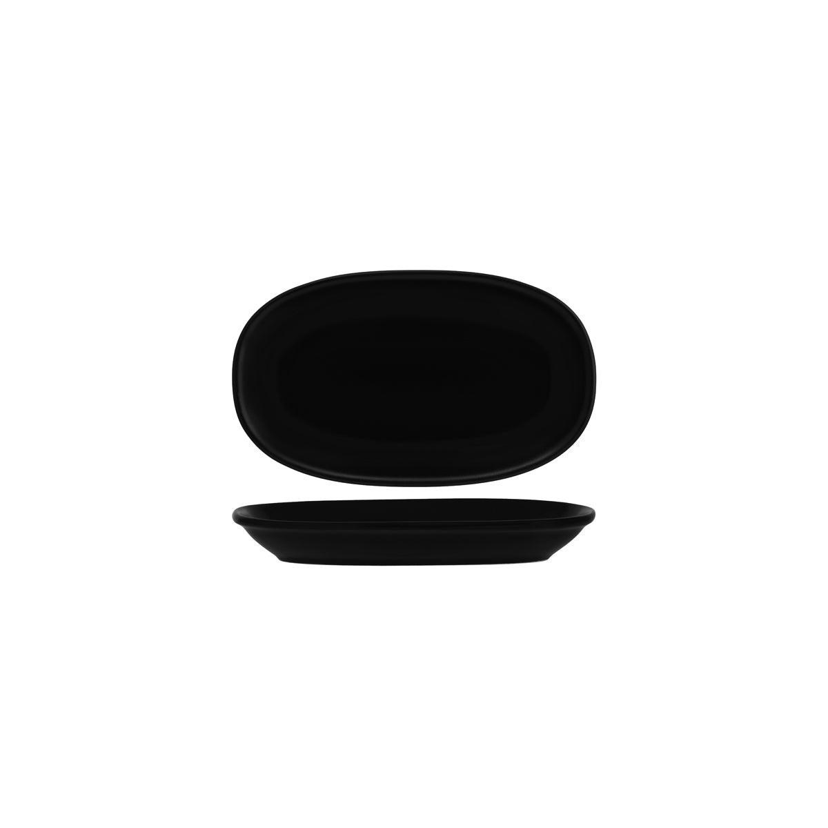 Bonna Notte Black Oval Coupe Dish 240x140x30mm (Box of 12) - Kitchenly