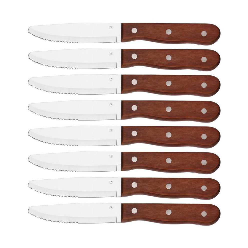 Tablekraft Steak Knive Jumbo Round Tip Pakkawood Set 8pc – Kitchenly