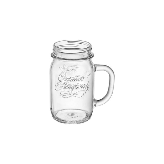 Bormioli Rocco Quattro Stagioni Jar with Handle & No Lid 78x136mm / 415ml - Kitchenly