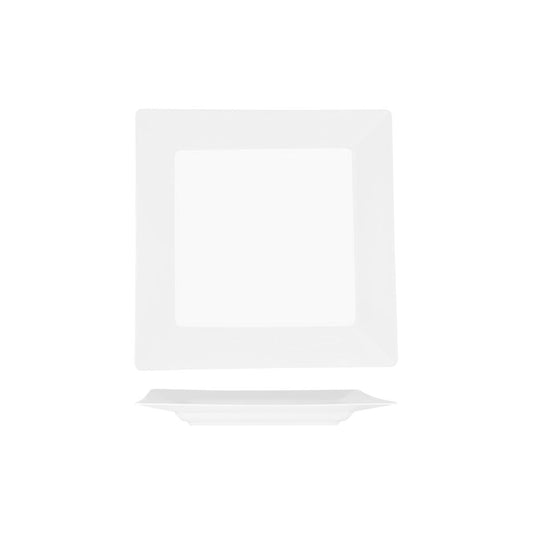 Superware White Square Plate Wide Rim 250x250mm (Box of 6) - Kitchenly