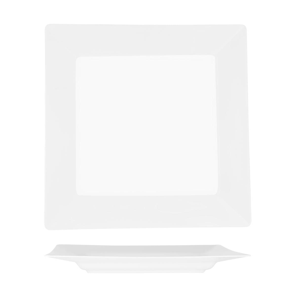 Superware White Square Plate Wide Rim 400x400mm - Kitchenly