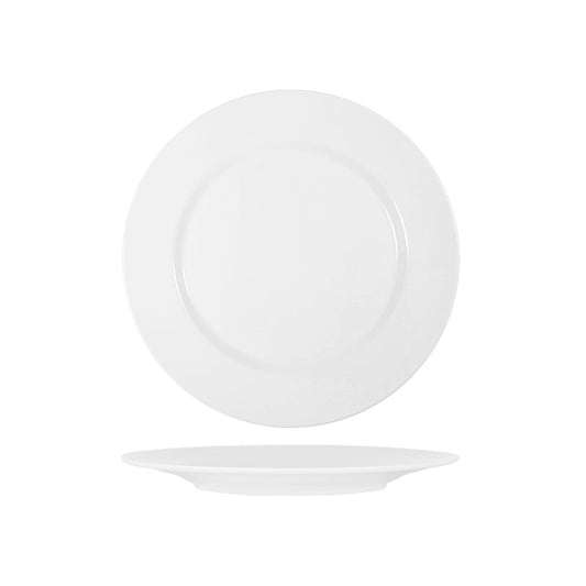 Superware White Round Plate Raised Rim 203mm (Box of 12) - Kitchenly