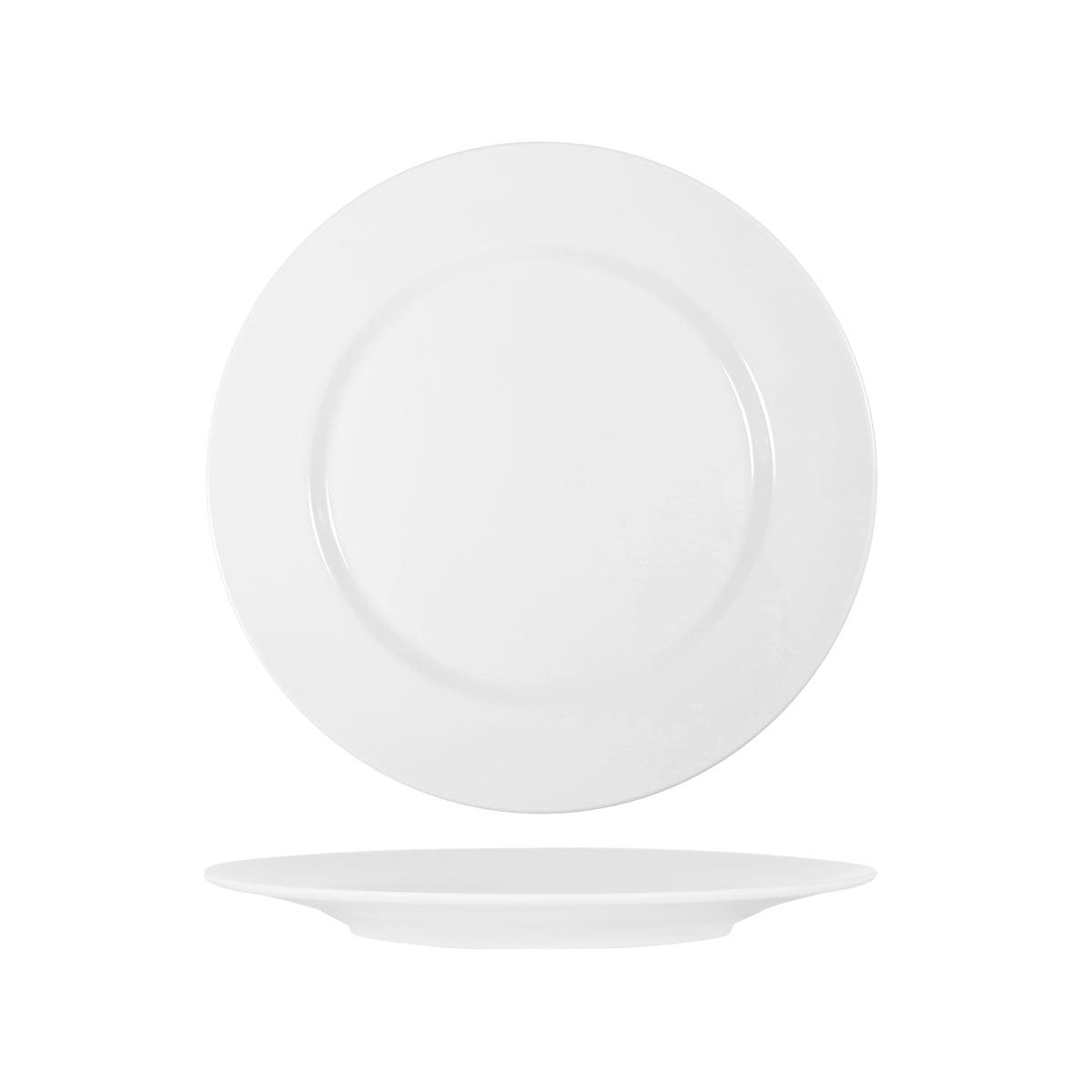 Superware White Round Plate Raised Rim 254mm (Box of 6) - Kitchenly