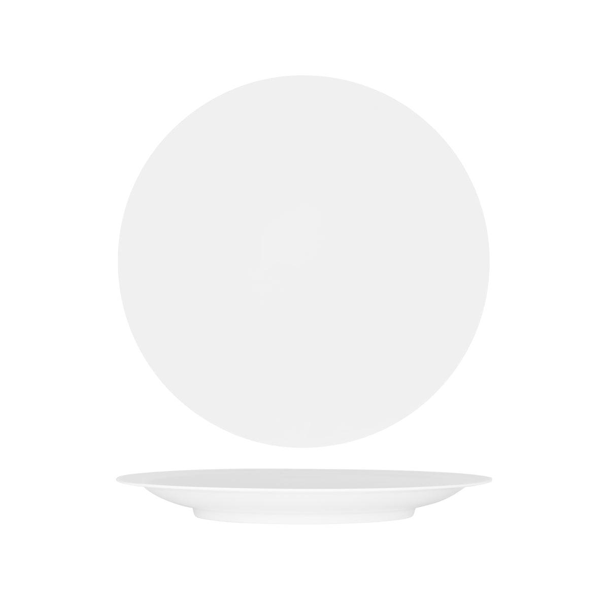 Superware White Round Rimmed Platter 400mm (Box of 6) - Kitchenly