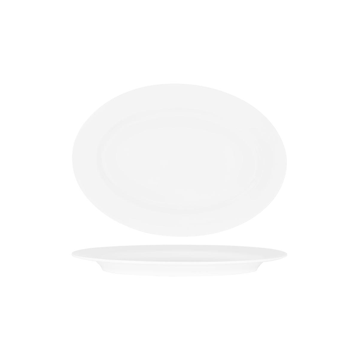 Superware White Oval Rimmed Platter 300x220mm (Box of 12) - Kitchenly